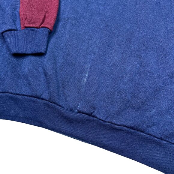 Spalding VTG 90s Colorblock Collared Crewneck Sweatshirt Maroon Blue XL - Picture 5 of 6